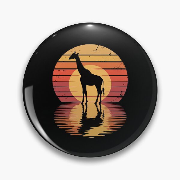 Item preview, Giraffe sunset 70s Giraffe designed and sold by DigitaldeligArt.