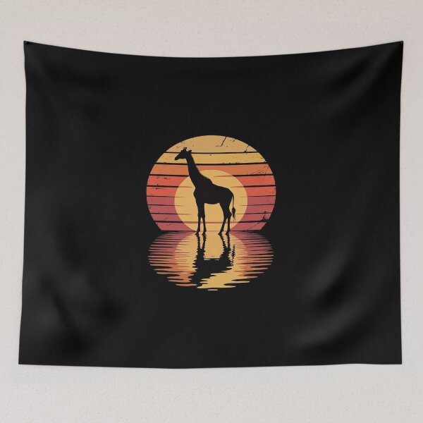 Item preview, Giraffe sunset 70s Giraffe designed and sold by DigitaldeligArt.