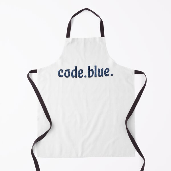 Item preview, Code Blue Faux Denim Typography Design designed and sold by KatBeeTee.