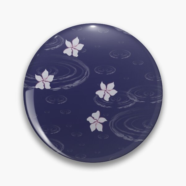 Item preview, Cherry blossom and ripples seamless pattern, dark blue designed and sold by KateKeoganDesign.