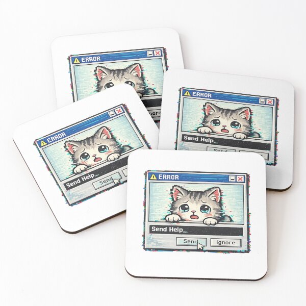 Item preview, Send Help Cat – Retro Glitch Error Pop-Up Funny Kitty Design designed and sold by Artistmonkey345.