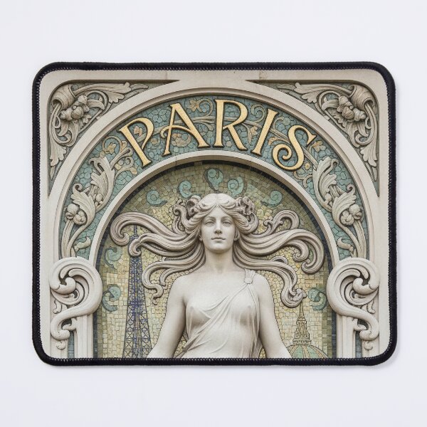 Item preview, Paris Art Nouveau Allegory - Vintage French Mosaic Wall Art designed and sold by FrancophileFun.