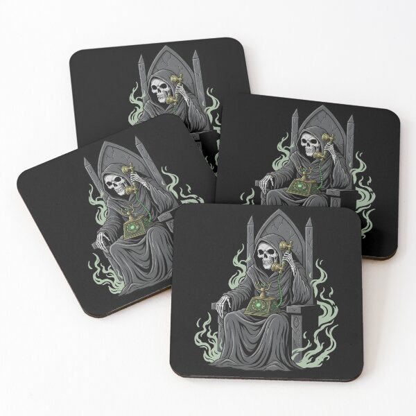 Item preview, Funny Grim Reaper Calling On Vintage Rotary Phone designed and sold by DrawHandArt.
