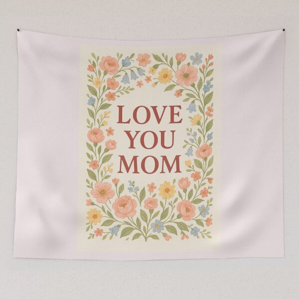 Item preview, Love You Mom Mother's Day Vintage Watercolor Flowers Gift for Mom designed and sold by Lyvion design.