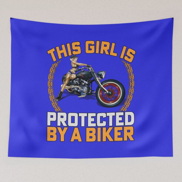 Item preview, This Girl Is Protected By A Biker Motorcycle Art Design designed and sold by fantasticdesign.
