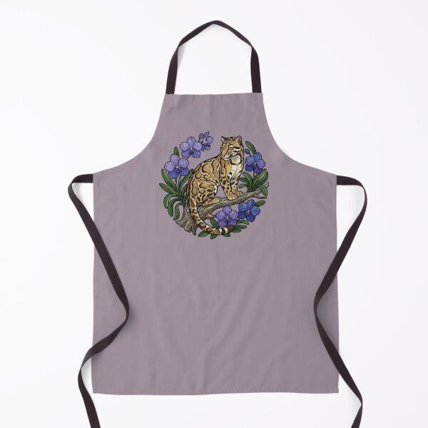 Item preview, Stained Glass Clouded Leopard Botanical Art designed and sold by BirdsnStuff.