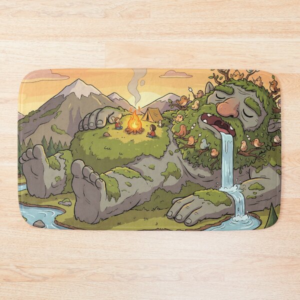 Item preview, Cute Sleeping Mountain Giant Illustration designed and sold by satyamgawali.