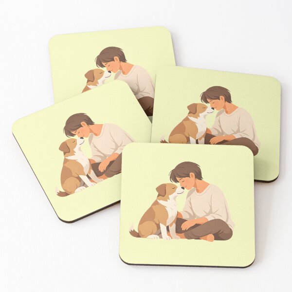 Item preview, Pet Love Valentine – Minimal Person and Dog Illustration designed and sold by KawaiiOrbit.