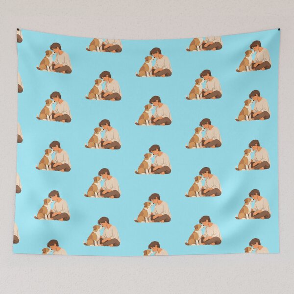 Item preview, Pet Love Valentine – Minimal Person and Dog Illustration designed and sold by KawaiiOrbit.