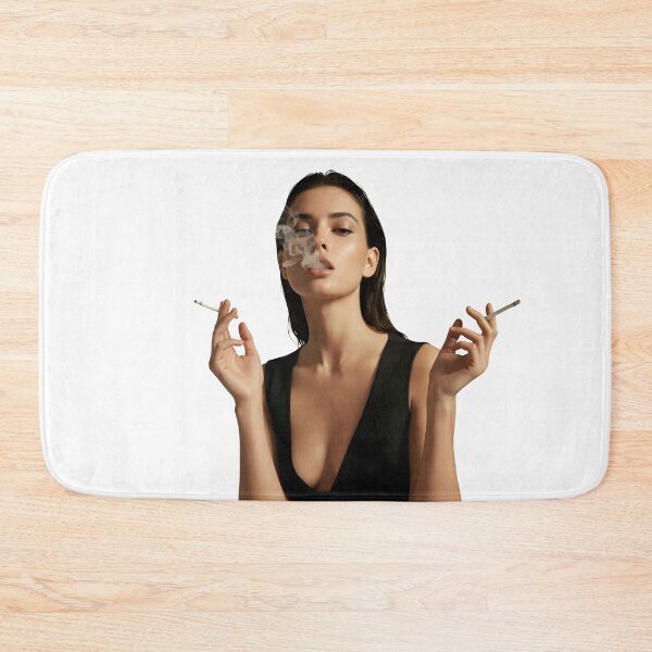 Item preview, Chic Femme Fatale Smoking In Black Dress Aesthetic. designed and sold by Spark2Seduction.