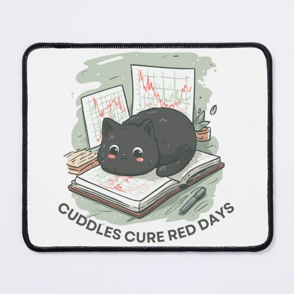 Item preview, Cuddles Cured Red Days – Cute Black Cat Design designed and sold by Kovrika.