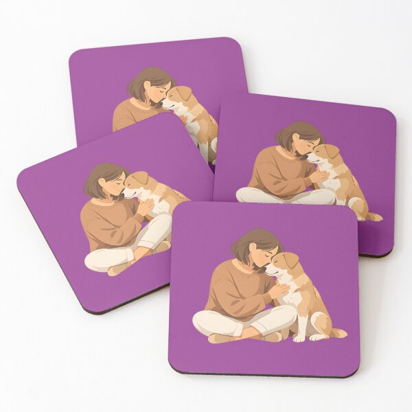 Item preview, Pet Love Valentine – Minimal Woman and Dog Illustration designed and sold by KawaiiOrbit.