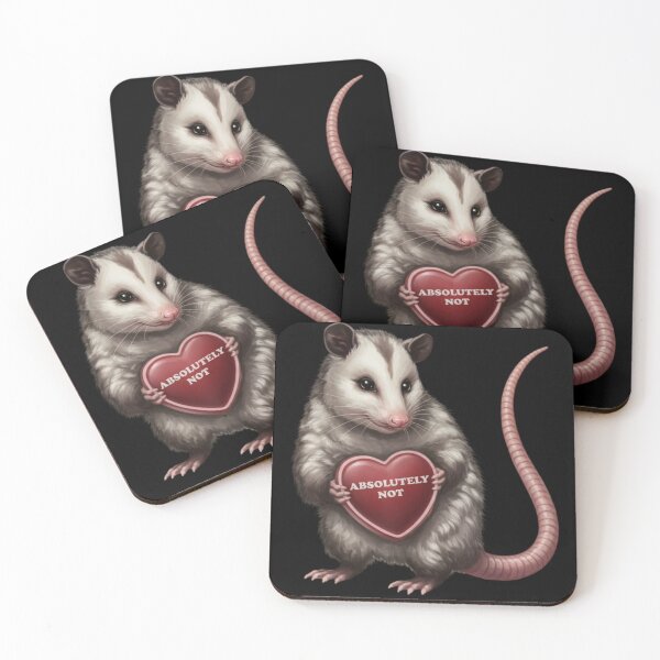 Item preview, Sassy Opossum Holding "Absolutely Not" Heart Candy designed and sold by Evaevonechi.