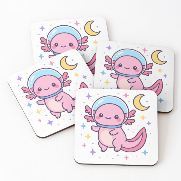 Item preview, Kawaii Axolotl Astronaut in Space – Cute Galaxy Axo designed and sold by DreamyPrintsArt.
