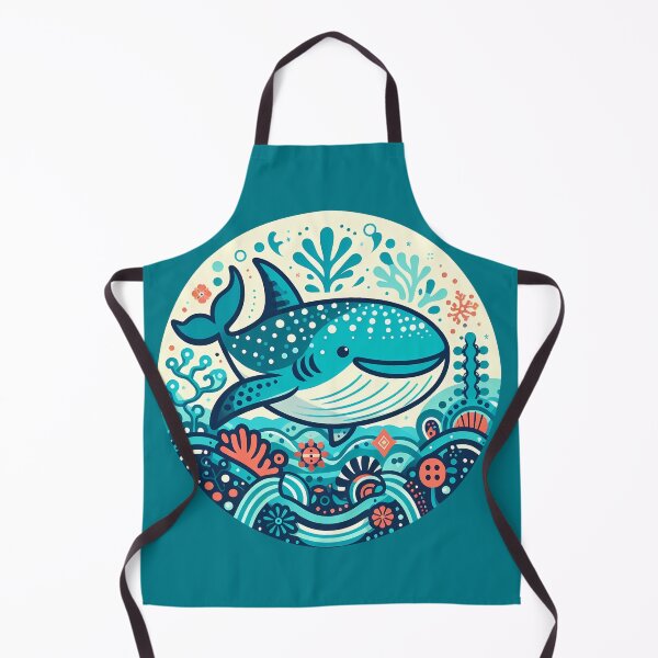 Item preview, Whale Shark with Ocean Flora – Hope for Wildlife Scandinavian Folk Art by heidiannemorris © designed and sold by FOLK ART FUSION by heidiannemorris.