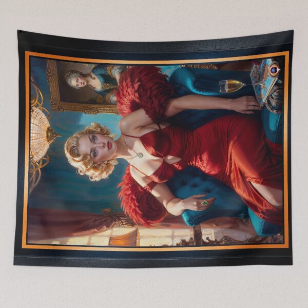 Item preview, Portrait of Elara Hochberg Within Interior Antique Setting Striking AI Concept Art by Xzendor7 designed and sold by Xzendor7 Digital Art Creations.