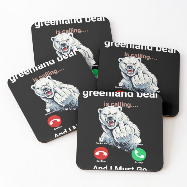 Item preview, Bear is calling "Greenland is not for Sale "Polar Bear   designed and sold by Evaevonechi.