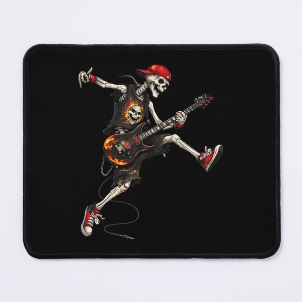 Item preview, Rockstar Skeleton Playing Electric Guitar With Fire Flames designed and sold by DrawHandArt.