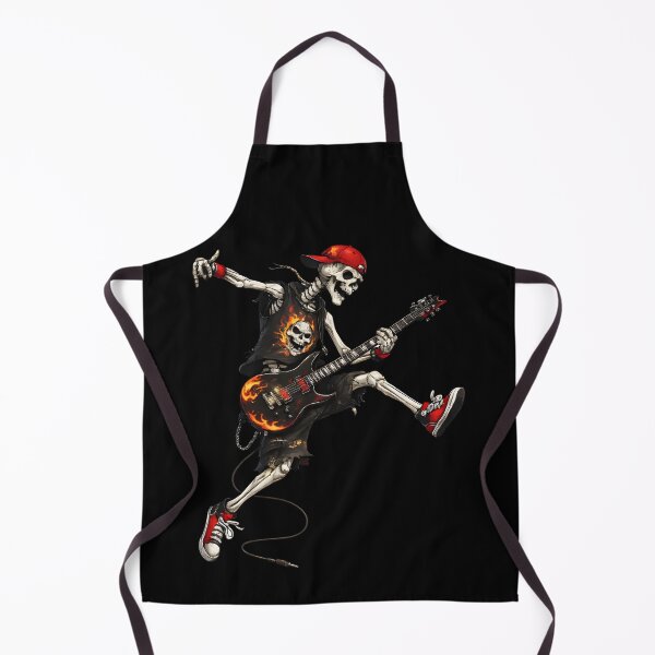 Item preview, Rockstar Skeleton Playing Electric Guitar With Fire Flames designed and sold by DrawHandArt.