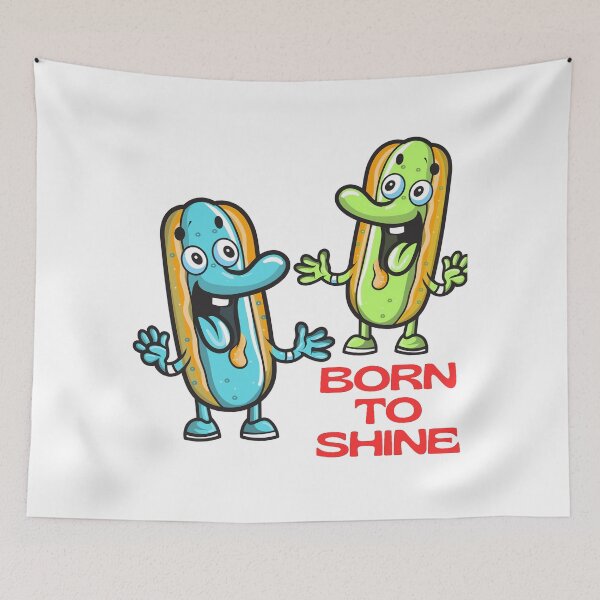 Item preview, Born To Shine Funny Pickle Cartoon designed and sold by Adappai.