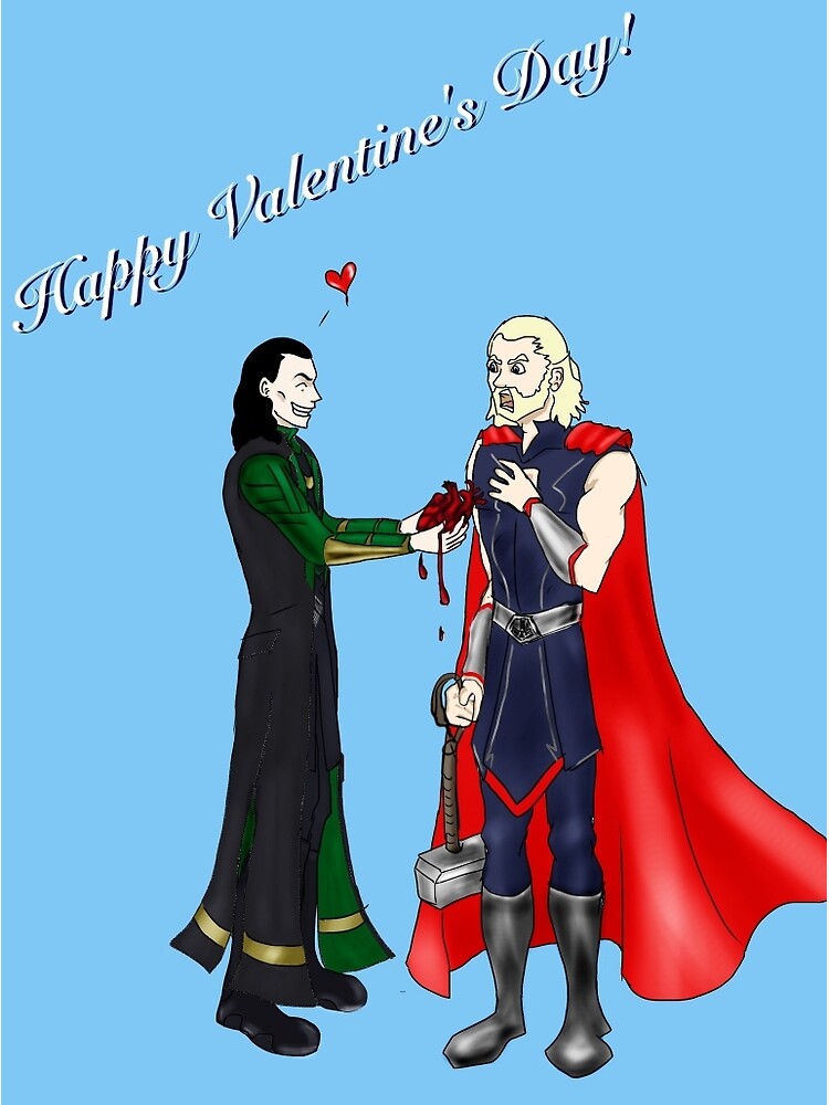 Thor And Loki Have A Heart Valentine S Card Greeting Card By Smirkyt Redbubble