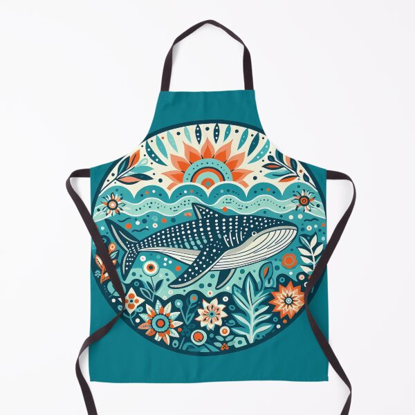Item preview, Whale Shark with Ocean Flora – Hope for Wildlife Scandinavian Folk Art by heidiannemorris © designed and sold by FOLK ART FUSION by heidiannemorris.