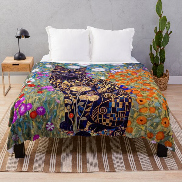 Item preview, Gustav Klimt Cat in Flower Garden designed and sold by Vicky Brago-Mitchell®.