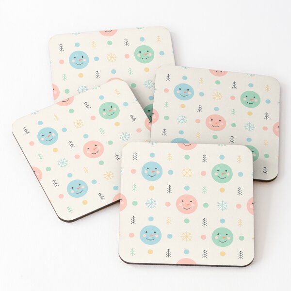 Item preview, Winter Joy Seamless Pattern – Smiling Snowmen in Soft Pastel Colors designed and sold by Iras-Art-Corner.
