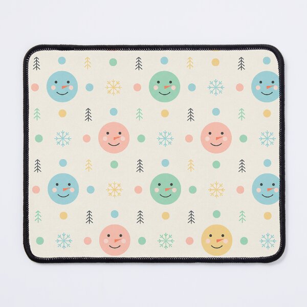 Item preview, Winter Joy Seamless Pattern – Smiling Snowmen in Soft Pastel Colors designed and sold by Iras-Art-Corner.