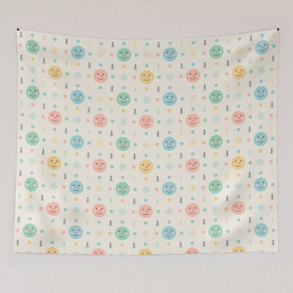 Item preview, Winter Joy Seamless Pattern – Smiling Snowmen in Soft Pastel Colors designed and sold by Iras-Art-Corner.