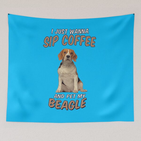 Item preview, Dog Owner Art I Just Wanna Sip Coffee And Pet My Beagle designed and sold by fantasticdesign.