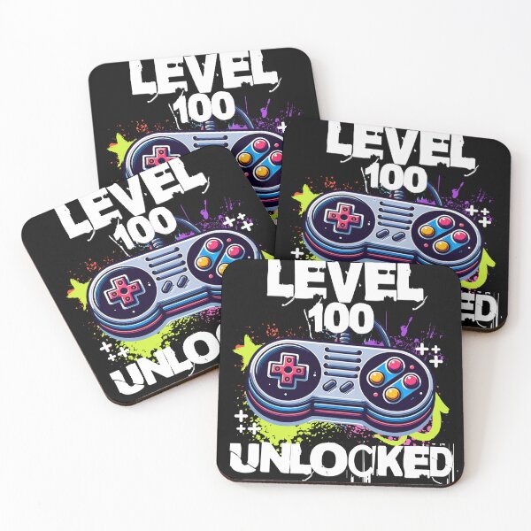 Item preview, Vibrant Level 100 Unlocked Gaming Milestone Graphic designed and sold by Evaevonechi.