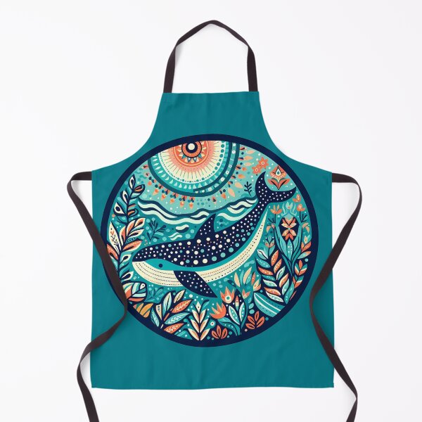 Item preview, Whale Shark with Ocean Flora – Hope for Wildlife Scandinavian Folk Art by heidiannemorris © designed and sold by FOLK ART FUSION by heidiannemorris.