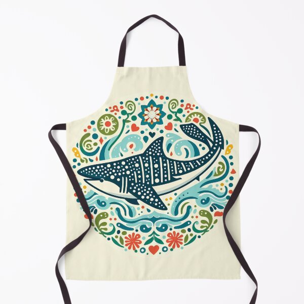 Item preview, Whale Shark with Ocean Flora – Hope for Wildlife Scandinavian Folk Art by heidiannemorris © designed and sold by FOLK ART FUSION by heidiannemorris.