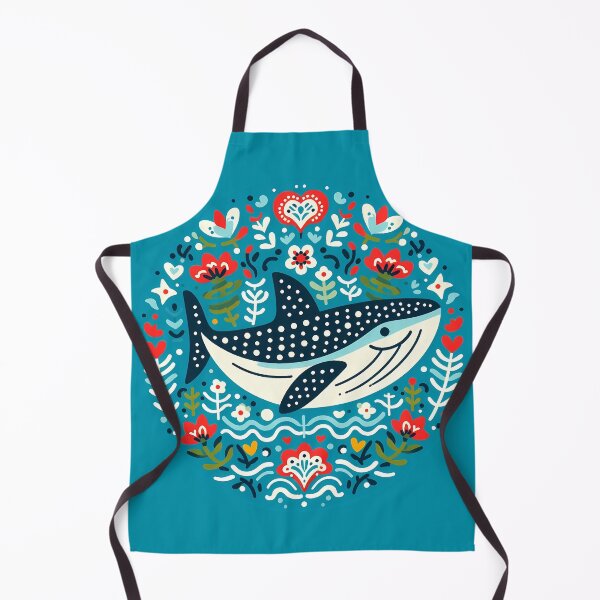 Item preview, Whale Shark with Ocean Flora – Hope for Wildlife Scandinavian Folk Art by heidiannemorris © designed and sold by FOLK ART FUSION by heidiannemorris.