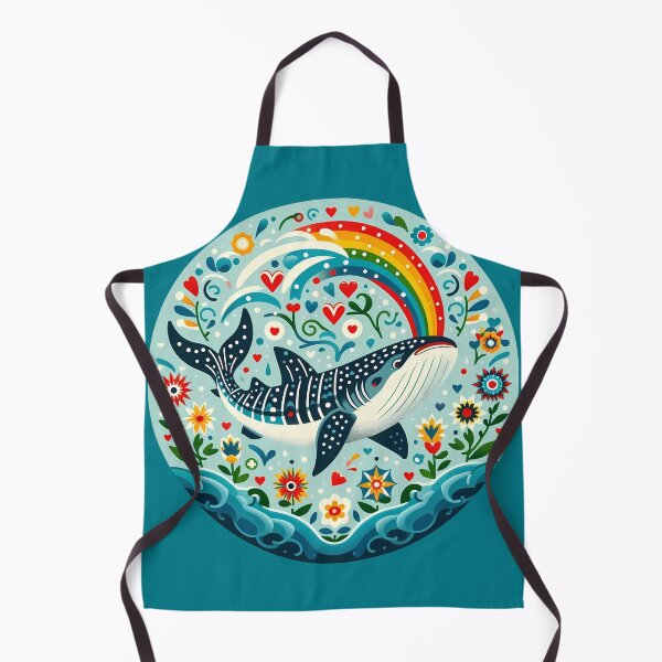 Item preview, Whale Shark with Ocean Flora Rainbow – Hope for Wildlife Scandinavian Folk Art by heidiannemorris © designed and sold by FOLK ART FUSION by heidiannemorris.