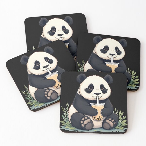 Item preview, Panda Drinking Bubble Tea – Adorable Kawaii Animal Illustration designed and sold by Karolina’s Cozy Creations.