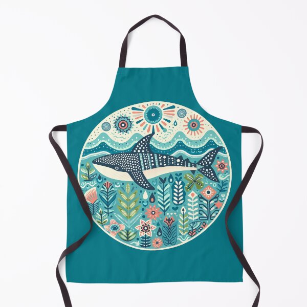 Artikelvorschau, Walhai mit Meeresflora – Hoffnung für die Tierwelt – Skandinavische Volkskunst von heidiannemorris © entworfen und verkauft von FOLK ART FUSION by heidiannemorris.