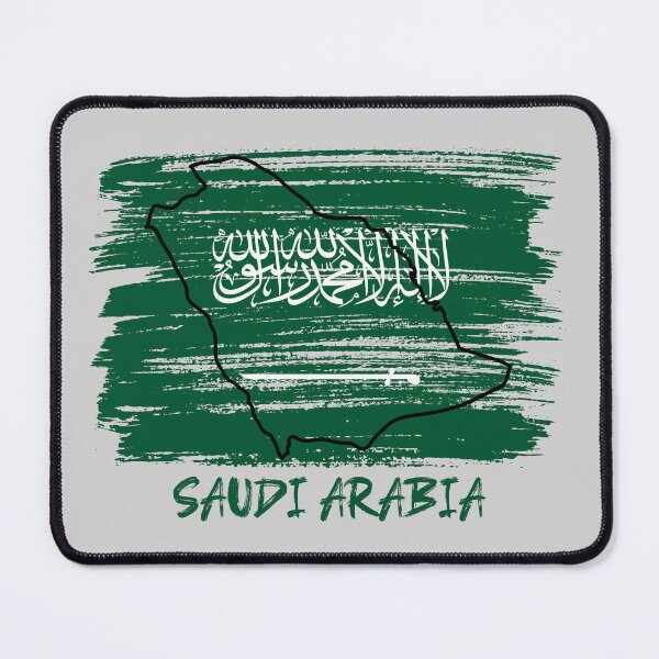 Item preview, Saudi Arabia Flag Map, Artistic Distressed Brush Stroke Design designed and sold by mashmosh.