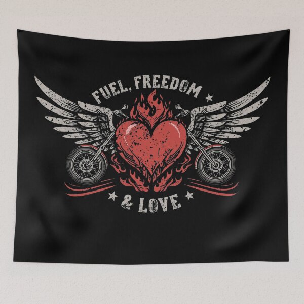 Item preview, “Fuel, Freedom & Love” - Valentine’s Motocycle  designed and sold by YourTrendyTees.