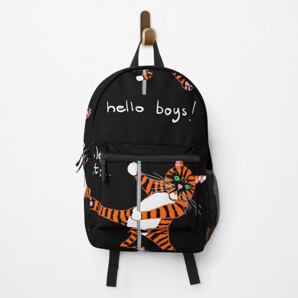Item preview, Pole Cat “Hello Boys” – Cheeky Pole Dance Cartoon Cat Illustration designed and sold by Tale Teller Club.