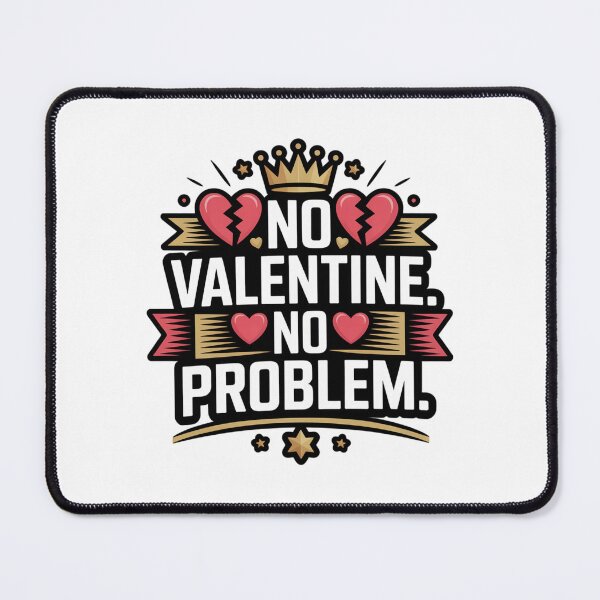 Item preview, No Valentine No Problem Funny Anti Valentine Quote Design designed and sold by Aarvya Fashion Club ( A.F.C ).