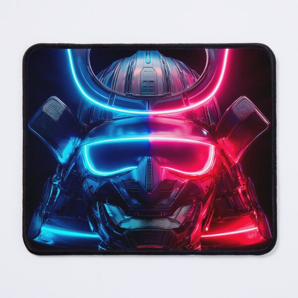 Item preview, Neon Samurai Mask – Futuristic Cyberpunk Warrior Art designed and sold by VisionaryVeils.