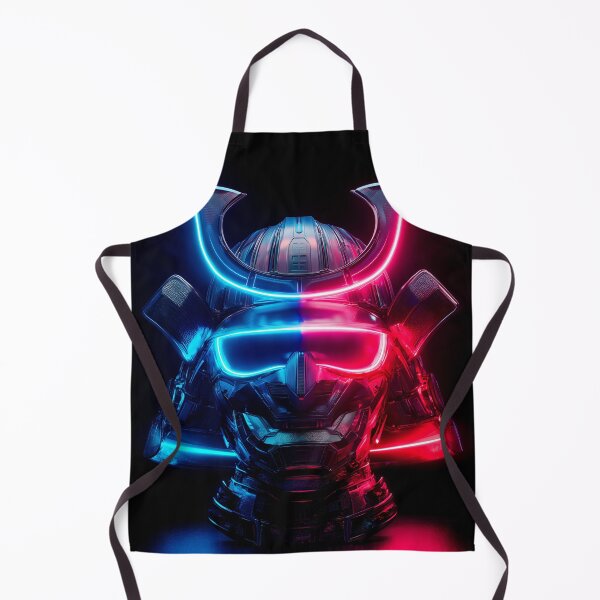 Item preview, Neon Samurai Mask – Futuristic Cyberpunk Warrior Art designed and sold by VisionaryVeils.