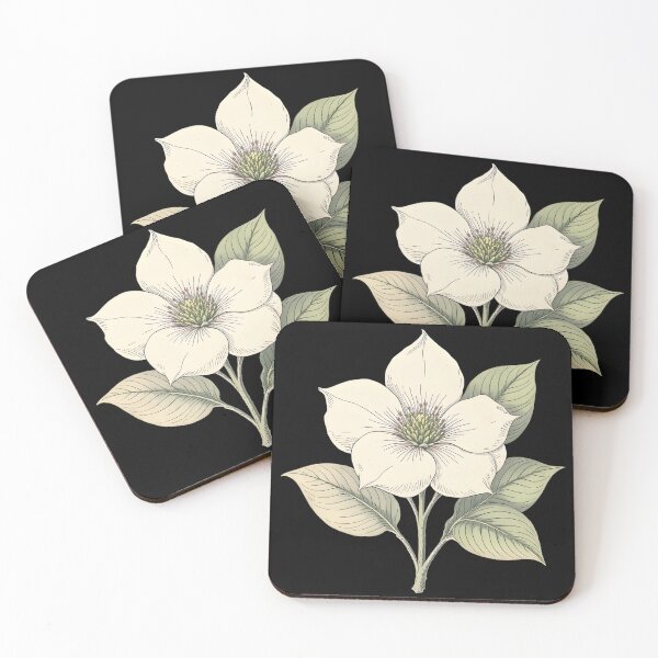 Item preview, Dogwood Flower Botanical Art – Soft Nature Inspired Illustration designed and sold by KivaroArt.