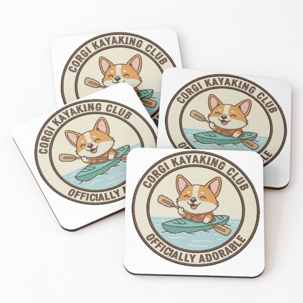 Item preview, Corgi Kayaking Club Vintage Badge - Cute Dog Outdoor Adventure designed and sold by samigean.