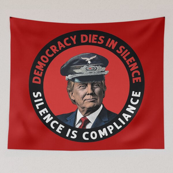 Item preview, Democracy dies in silence. Silence is compliance. USA designed and sold by gayishdesign.