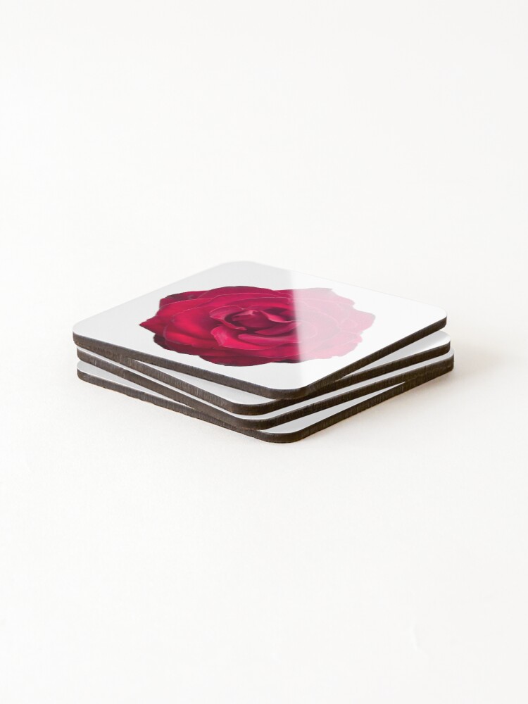 Thumbnail 4 of 5, Coasters (Set of 4), Red Rose Sticker designed and sold by RozDoz.