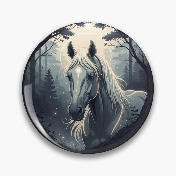 Item preview, Mystical Horse in Moonlit Forest – Fantasy Spirit Animal Art designed and sold by soletstudio.