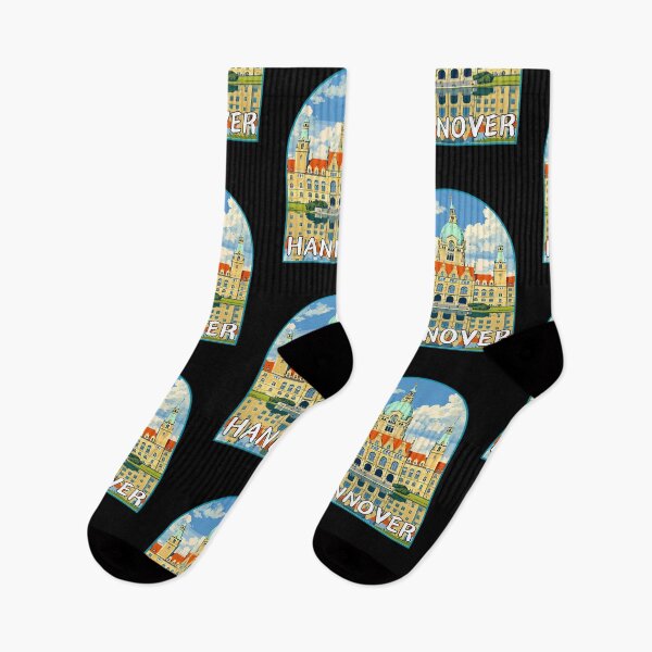 Item preview, Hannover in Lower Saxony, Germany Retro Art Travel Landscape Badge designed and sold by MaateoDesign.